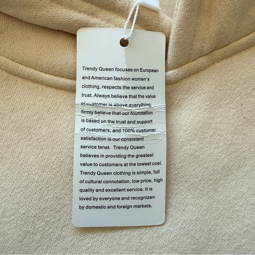 NWT-Trendy Queen Woman’s Beige Oversized Hoodie/Sweatshirt Fleece Pullover Sz XL - Picture 8 of 16